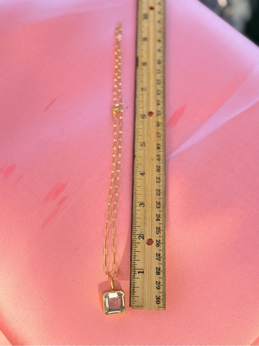 duo Maternity Gold Square Crystal Pendant Necklace